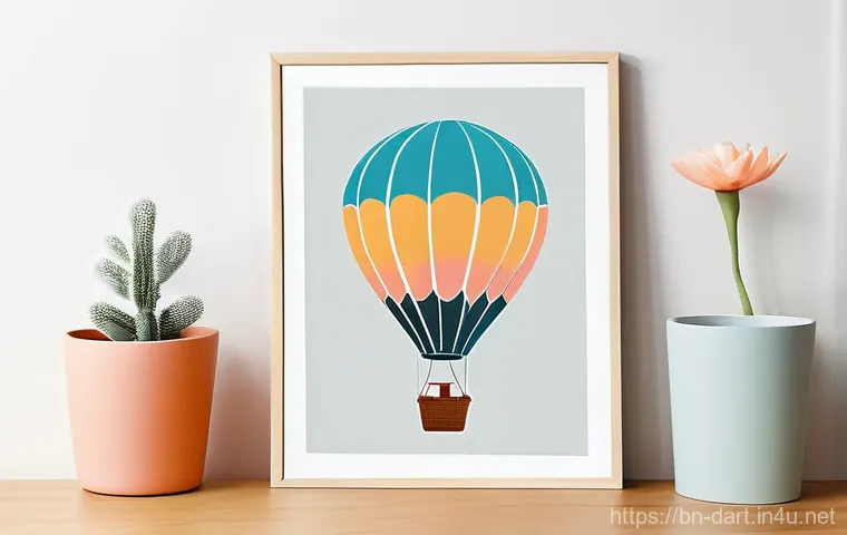 디지털아트 프린트 온 디맨드 활용 - **Prompt:** A vibrant and inspiring scene depicting a talented digital artist, in their late 20s, wi...