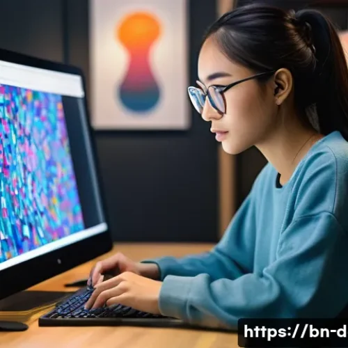 디지털아트 관련 저작권 분쟁 사례 - **Prompt:** "A focused young digital artist, female, in her early 20s, dressed in a stylish yet comf...