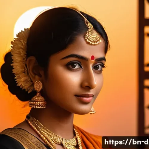 디지털아트 실루엣 디자인 중요성 - A striking digital silhouette portrait of a Bengali young woman wearing traditional attire with subt...