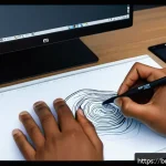 디지털아트 태블릿 드라이버 설정법 - A detailed digital art workspace setup featuring a Wacom Intuos Pro tablet connected to a Windows 10...